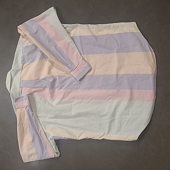 VINTAGE RALPH LAUREN POLO PASTEL STRIPE OXFORD BUTTON DOWN SHIRT - Picture 6 of 6